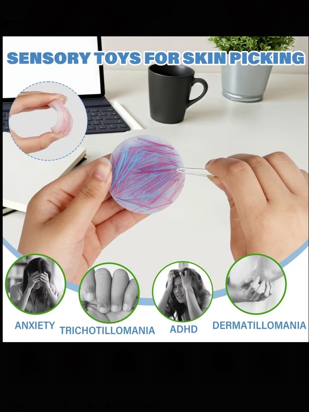 NEW Sensory Toy with Tweezers - Choice of Colors